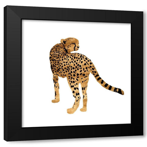 Golden Cheetah II Black Modern Wood Framed Art Print by Warren, Annie