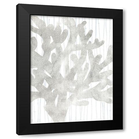 Quiet Coral I Black Modern Wood Framed Art Print by Vess, June Erica