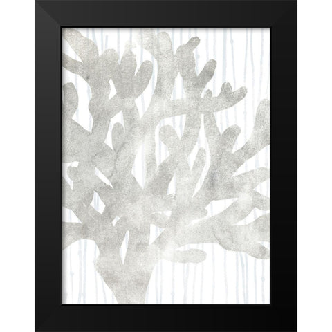 Quiet Coral I Black Modern Wood Framed Art Print by Vess, June Erica