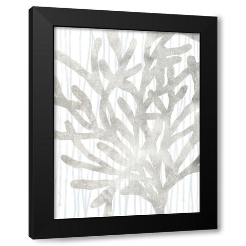 Quiet Coral III Black Modern Wood Framed Art Print by Vess, June Erica