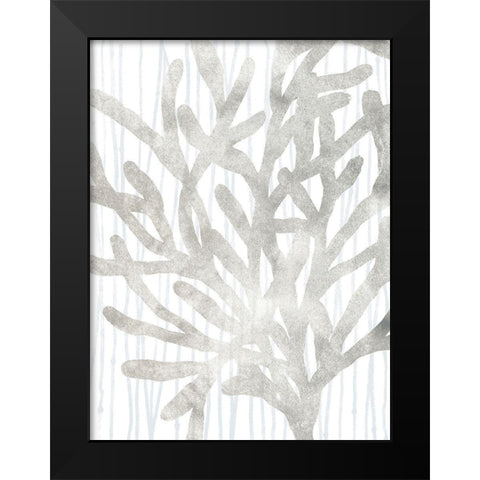 Quiet Coral III Black Modern Wood Framed Art Print by Vess, June Erica
