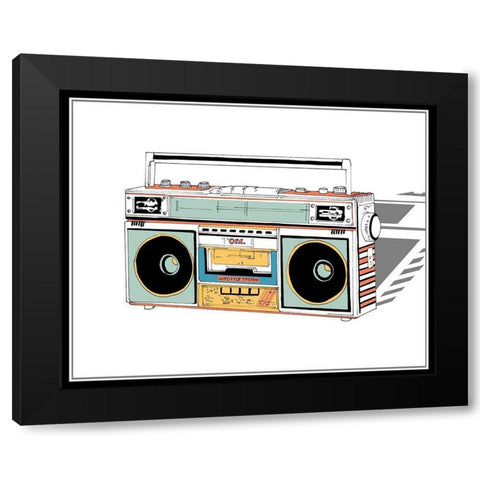 Jamming II Black Modern Wood Framed Art Print with Double Matting by Wang, Melissa