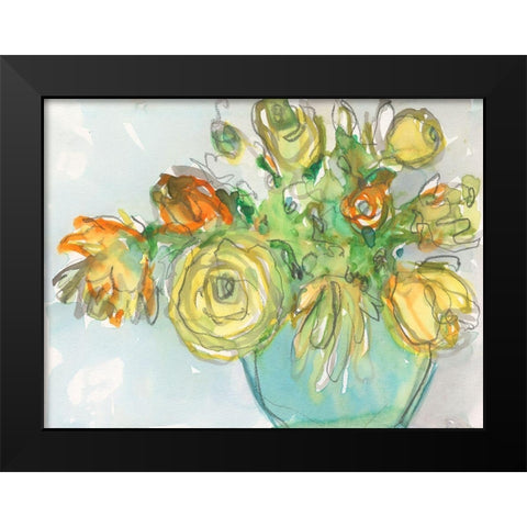 Spring Floral Accent I Black Modern Wood Framed Art Print by Dixon, Samuel