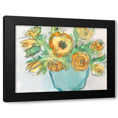 Spring Floral Accent II Black Modern Wood Framed Art Print by Dixon, Samuel