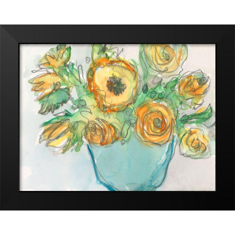 Spring Floral Accent II Black Modern Wood Framed Art Print by Dixon, Samuel