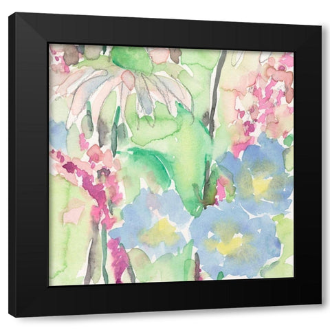 Watercolor Floral Accent II Black Modern Wood Framed Art Print by Dixon, Samuel