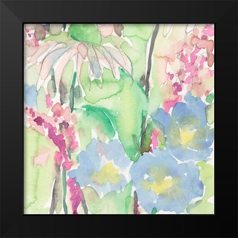 Watercolor Floral Accent II Black Modern Wood Framed Art Print by Dixon, Samuel