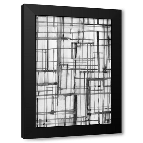Line Meditation II Black Modern Wood Framed Art Print with Double Matting by Dixon, Samuel
