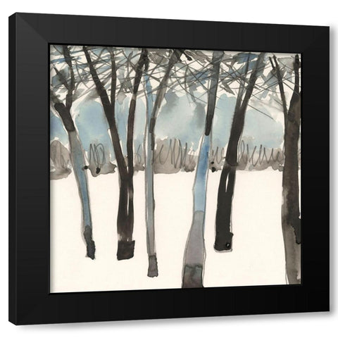 Winter Treeline II Black Modern Wood Framed Art Print with Double Matting by Dixon, Samuel