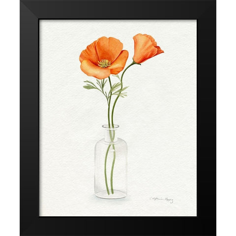 California Poppy Vase II Black Modern Wood Framed Art Print by Popp, Grace