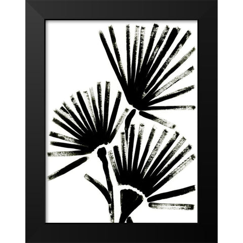 Fan Brush I Black Modern Wood Framed Art Print by Vess, June Erica