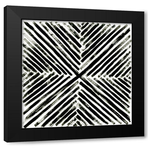 Concentric Ink I Black Modern Wood Framed Art Print by Vess, June Erica