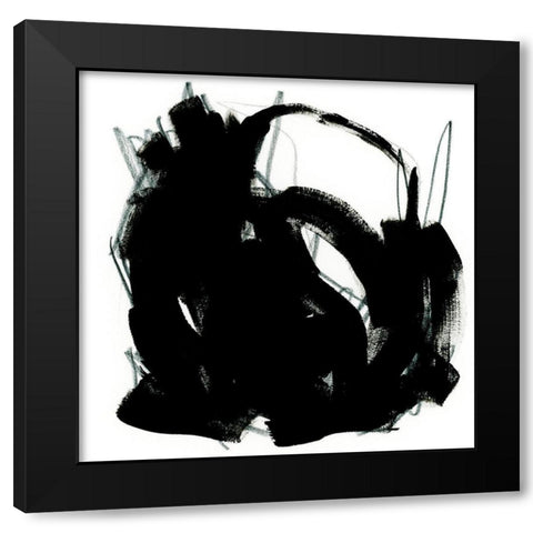 Onyx Trace I Black Modern Wood Framed Art Print with Double Matting by Vess, June Erica