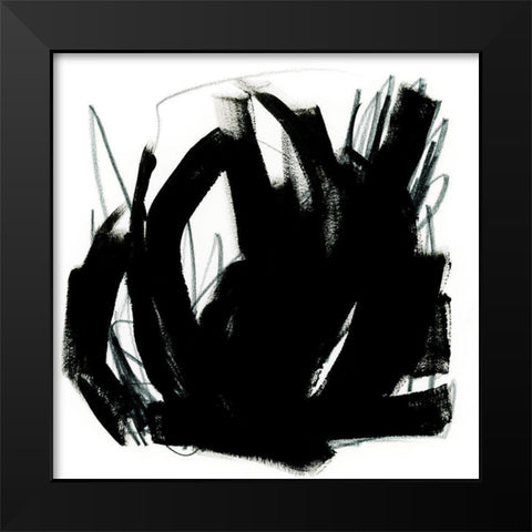 Onyx Trace II Black Modern Wood Framed Art Print by Vess, June Erica