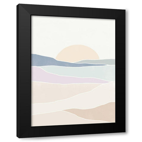 Wave Tableau II Black Modern Wood Framed Art Print by Vess, June Erica