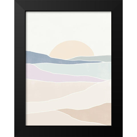 Wave Tableau II Black Modern Wood Framed Art Print by Vess, June Erica