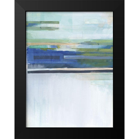 Blue Lapis Waterfall I Black Modern Wood Framed Art Print by Evans, Brittany