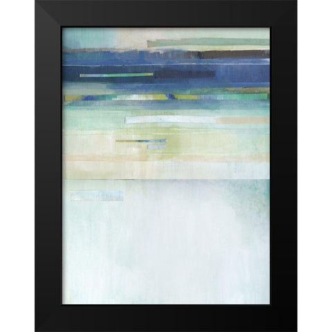 Blue Lapis Waterfall II Black Modern Wood Framed Art Print by Evans, Brittany