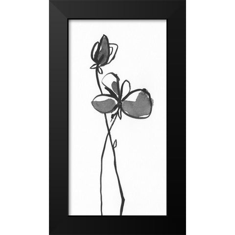 Uncomplicated Stems I Black Modern Wood Framed Art Print by Moore, Regina