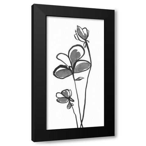 Uncomplicated Stems II Black Modern Wood Framed Art Print by Moore, Regina