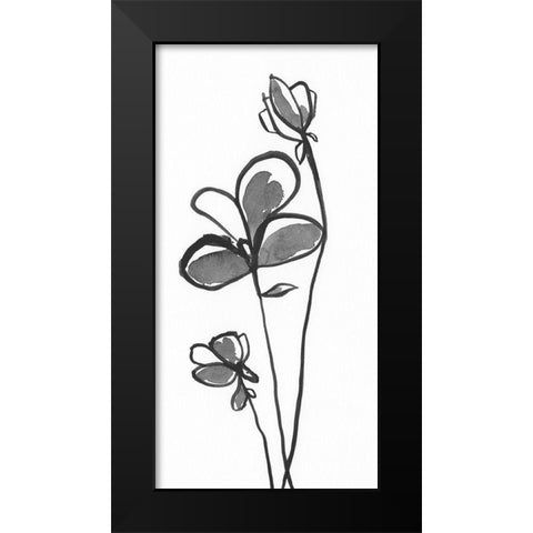 Uncomplicated Stems II Black Modern Wood Framed Art Print by Moore, Regina