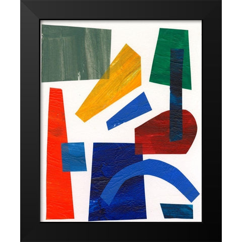 Colorful Shapes I Black Modern Wood Framed Art Print by Moore, Regina