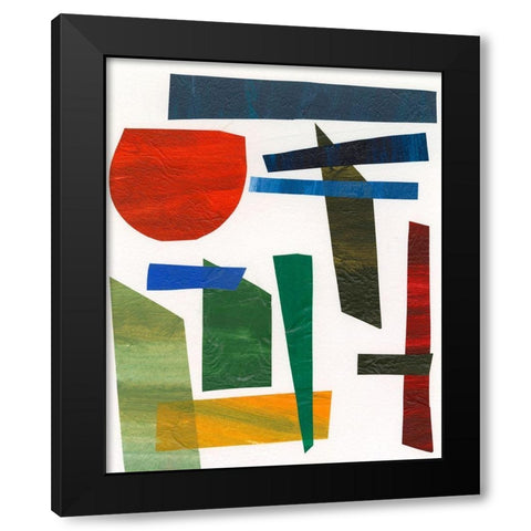 Colorful Shapes II Black Modern Wood Framed Art Print by Moore, Regina