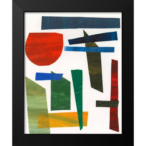 Colorful Shapes II Black Modern Wood Framed Art Print by Moore, Regina
