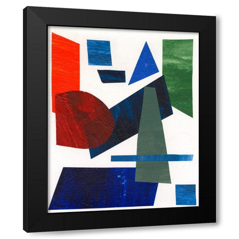 Colorful Shapes III Black Modern Wood Framed Art Print with Double Matting by Moore, Regina