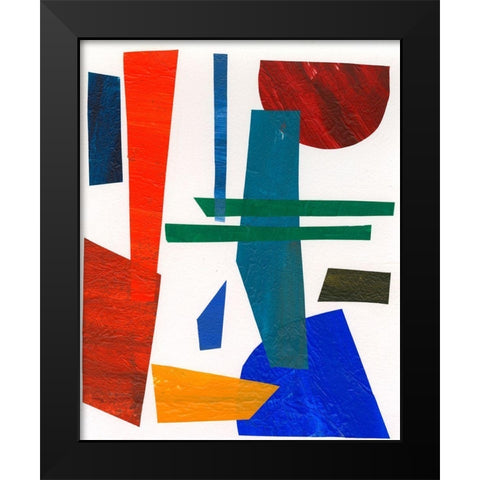 Colorful Shapes IV Black Modern Wood Framed Art Print by Moore, Regina
