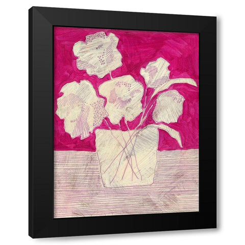Fuchsia Arrangement I Black Modern Wood Framed Art Print with Double Matting by Moore, Regina
