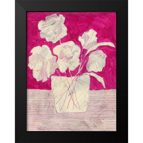 Fuchsia Arrangement I Black Modern Wood Framed Art Print by Moore, Regina