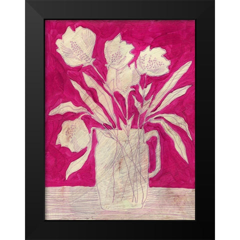Fuchsia Arrangement II Black Modern Wood Framed Art Print by Moore, Regina