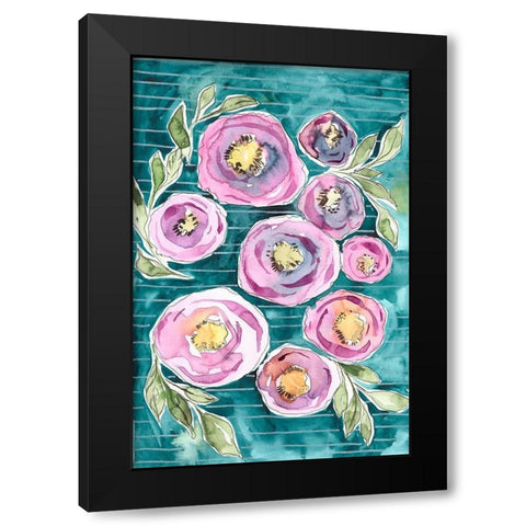 Floral Radiance II Black Modern Wood Framed Art Print by Moore, Regina