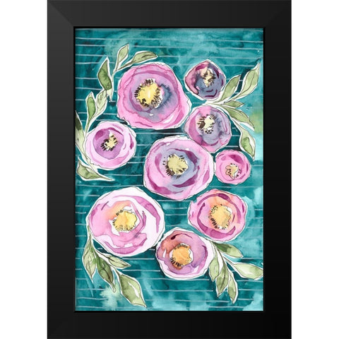 Floral Radiance II Black Modern Wood Framed Art Print by Moore, Regina