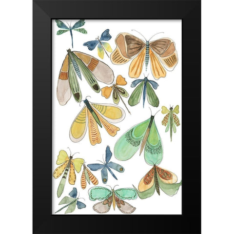 Wings Galore II Black Modern Wood Framed Art Print by Moore, Regina
