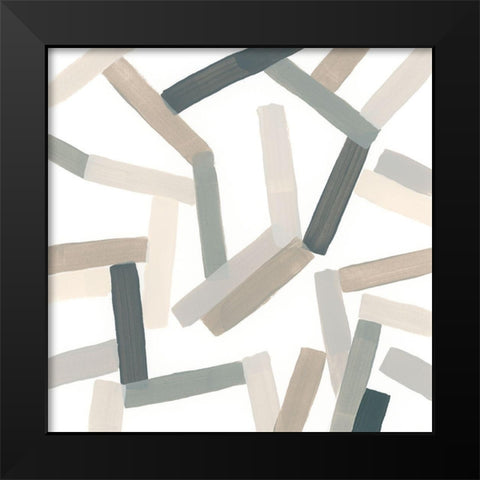 Matchstick Jumble III Black Modern Wood Framed Art Print by Vess, June Erica