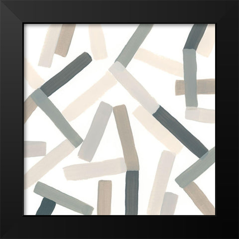 Matchstick Jumble IV Black Modern Wood Framed Art Print by Vess, June Erica
