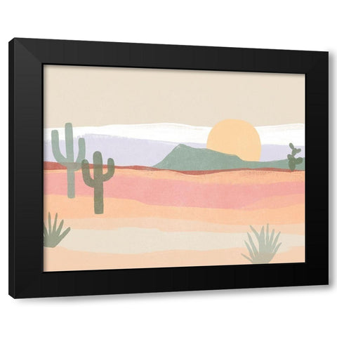 Cactus Plateau I Black Modern Wood Framed Art Print with Double Matting by Vess, June Erica