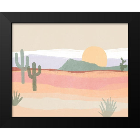 Cactus Plateau I Black Modern Wood Framed Art Print by Vess, June Erica