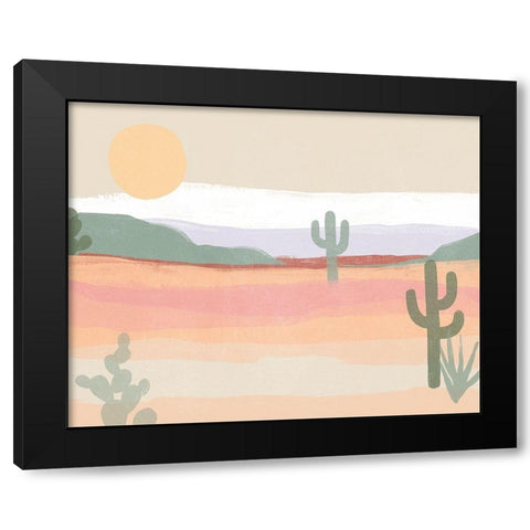Cactus Plateau II Black Modern Wood Framed Art Print with Double Matting by Vess, June Erica