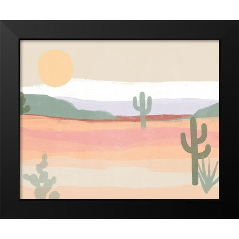 Cactus Plateau II Black Modern Wood Framed Art Print by Vess, June Erica