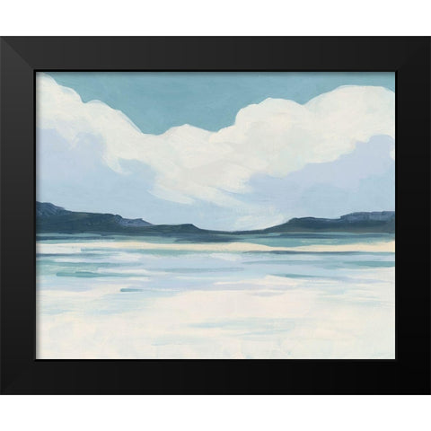 Cream Coastline II Black Modern Wood Framed Art Print by Vess, June Erica