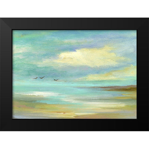 Drifting Black Modern Wood Framed Art Print by Finch, Sheila