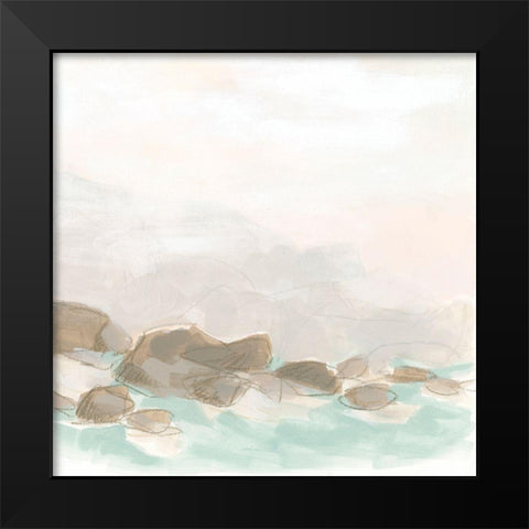 Beach Stones I Black Modern Wood Framed Art Print by Vess, June Erica