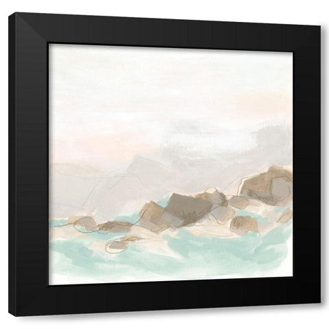 Beach Stones II Black Modern Wood Framed Art Print with Double Matting by Vess, June Erica