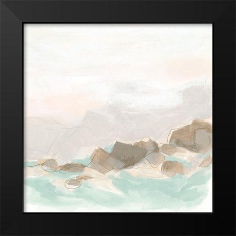 Beach Stones II Black Modern Wood Framed Art Print by Vess, June Erica
