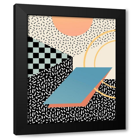 Modern Memphis II Black Modern Wood Framed Art Print by Barnes, Victoria