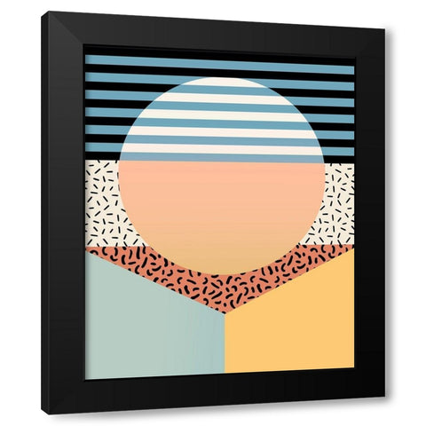 Modern Memphis III Black Modern Wood Framed Art Print by Barnes, Victoria