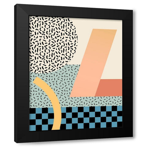 Modern Memphis IV Black Modern Wood Framed Art Print with Double Matting by Barnes, Victoria